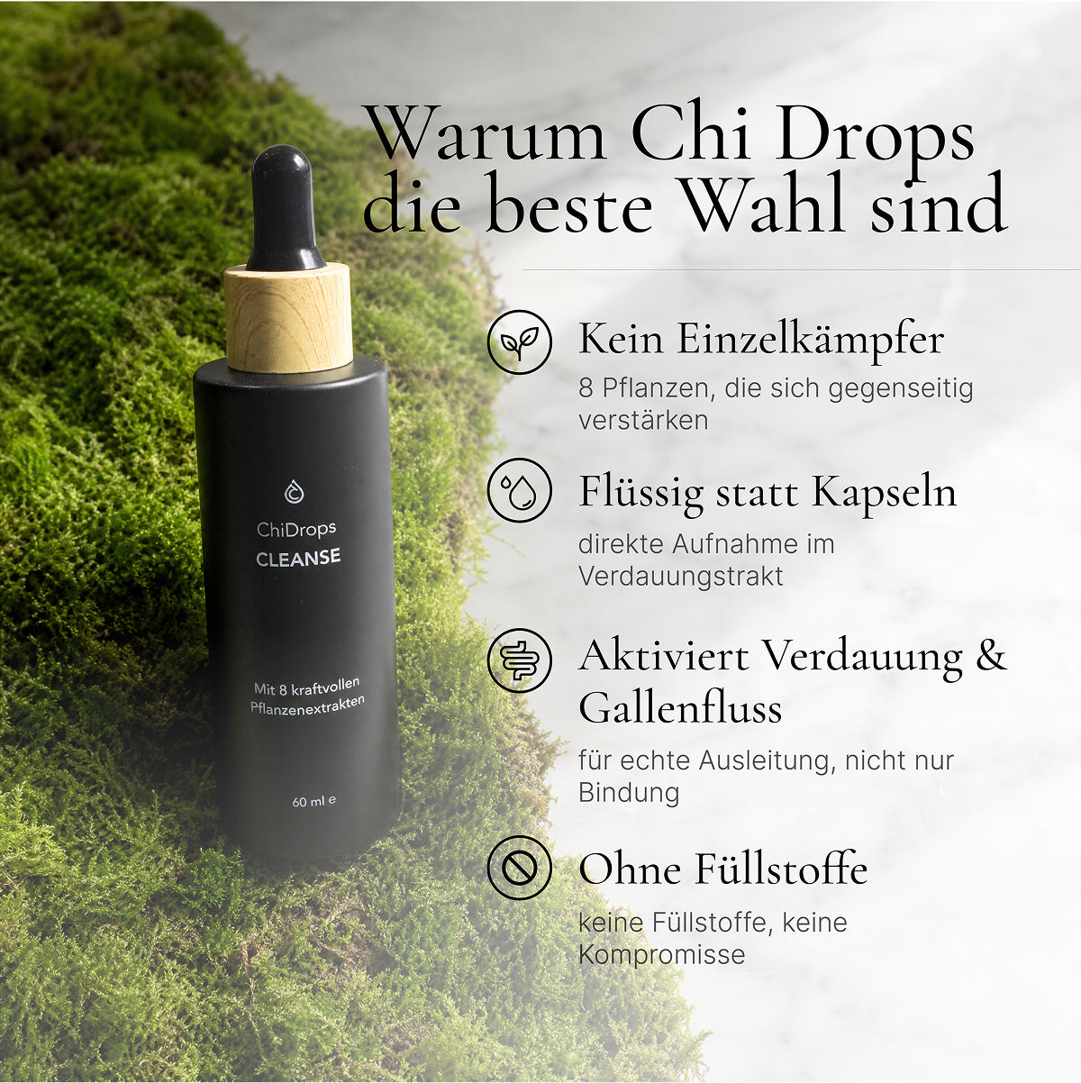 ChiDrops CLEANSE - Kraftvolle Pflanzenextrakte